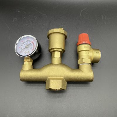 China Wholesale Custom Brass Hydraulic Water Pressure Safety Relief Valve With Pressure Gauge for sale