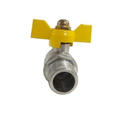 China 2022 Modern High Quality Custom Brass Butterfly Handle Male Thread Gas Valve For Water for sale