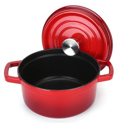 China Durable Hot Selling Black Enamel Cast Iron Cookware Sets, Soup Pots With Handles On Both Sides, Customized Logo Kitchen Utensils for sale