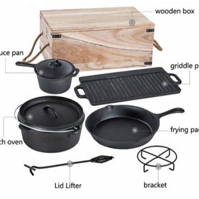 China Sustainable Non-Stick Camping Kitchenware Products Enamel Pot Set Cooking Pot Set Cookware Set For Outdoor Kitchen Equipment for sale