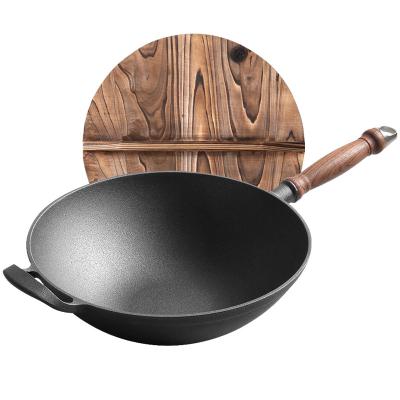 China Viable wholesale hot stick preseasoned wok pan product not made at factory in china for sale