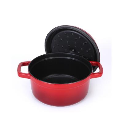 China New Design Sustainable Hot Sale Wholesale Price Induction Melt Red Enamel Pot for sale