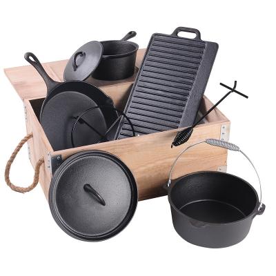 China Original maker molded pot non stick sustainable cookware dutch pot cookware set can customize cast iron pot for sale