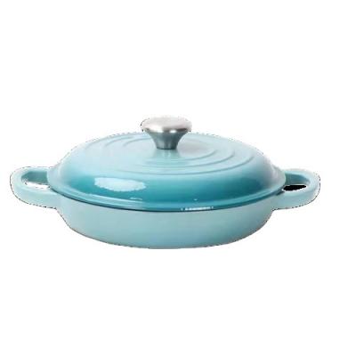 China Sustainable Wholesale Cast Ironl Cookware Set Cooking Casserole Enamel Seafood Pot for sale