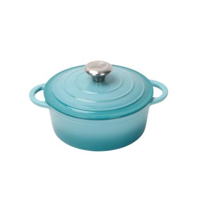 China Good Quality Competitive Price Sustainable Cast Iron Enamel Deep Casserole Pot for sale