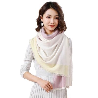 China Soft Oversized 100% Pure Merino Wool Pattern Scarves For Elegant Women for sale