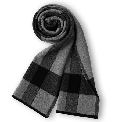 China New Designer Striped Master Quality Winter Soft Custom Plaid Warm Men's Merino Wool Scarf for sale