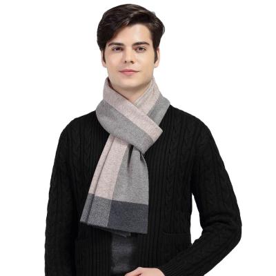 China Fashion Soft Thick Winter Wool Luxury Merino Scarves For Men Branded for sale