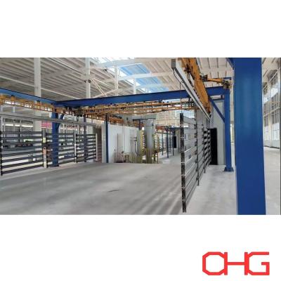 China Customized Powder Coating Line for Shelves with Power amp Free Overhead System for sale