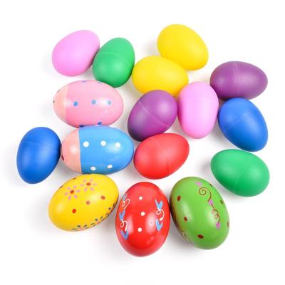 China Model Wooden Colored Eggs Early Education Music Toy Egg Sand Hammer Children's Wooden Percussion Instrument for sale