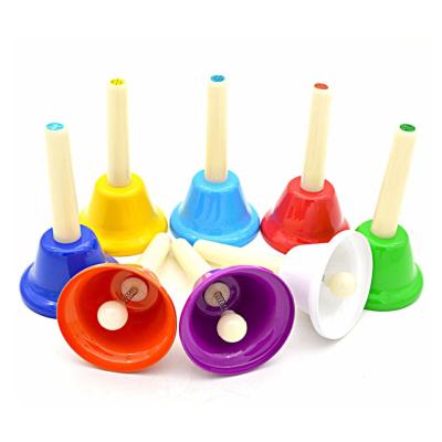 China Model children's table bell set 8 note full color metal handbell children's musical instrument for sale