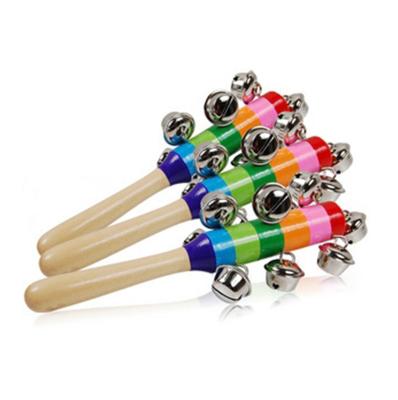 China Wholesale Wooden Baby model rattles wooden hand bells for kids for sale