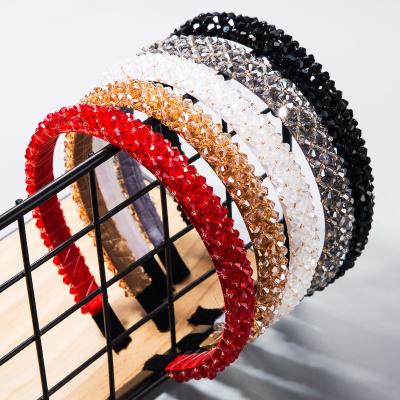 China / 2023 Crystal Headbands Wholesale Korean Thin simple women's headband for sports handmade rhinestone braided headbands for sale