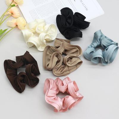 China Multilayered Curly Designer Inspired Scrunchies Korean Hair Scrunchie Wholesale Korean Sense Hair Edge Hair Accessories Satin Hair Rope Scrunchies for sale