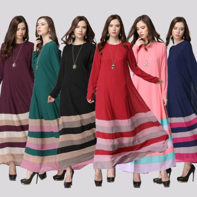 China Women Clothing Breathable Muslim Rainbow Plus Size Abaya Muslim Dress Long Dress Women for sale