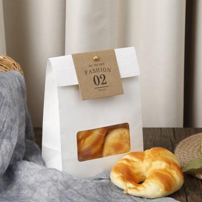 China Good Wholesale High Quality Bread Toast Bakery Handmade Sale White Biodegradable Paper Bag for sale