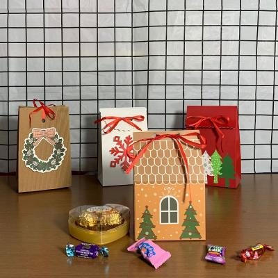 China RJN013 Small 3d Handmade High Quality Christmas Kraft Paper Box Candy Chocolate Customized Bag for sale