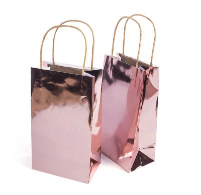 China RJLS001-2 Recyclable (G) Custom Laser Aluminum Foil Gift Bag With Rope Handle Wine Bottle Bag Christmas Gift Paper Packaging for sale