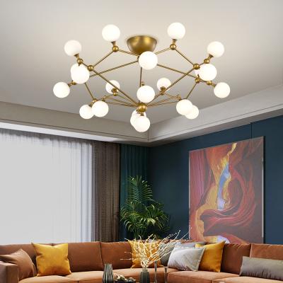 China Modern Decoration Northern Europe Bubble Ball Glass Design Chandelier Ceiling Lamp Indoor Lighting Crystal Led Lift For Bedroom for sale