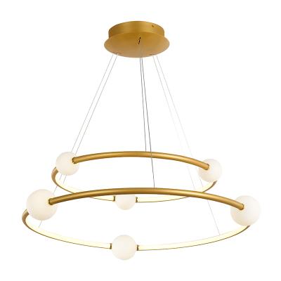 China ZUN Wholesale Price Modern Decoration Ring Pendant Lamp Round Indoor Lighting Led Gold Chandelier Light For Restaurant for sale