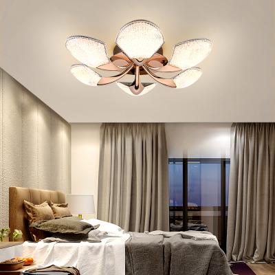 China Zhongshan New Design Surface Mounted Single Shell Shape LED Ceiling K9 Crystal Light Round Lamp For Bedroom for sale