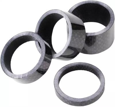 China 28.6mm 5 10 15 20mm Top Fork 3K Carbon Fiber Thread Bicycle Parts 3 Set Top Spacers Headset Stem 18 UD Carbon Road Bike Spacers Kit for sale