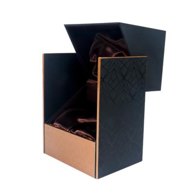 China Custom Embossed Luxury Packaging Recyclable Silk Magnetic Jewelry Box Flip Cover Perfume Packaging Gift Box Gift Paper Box for sale