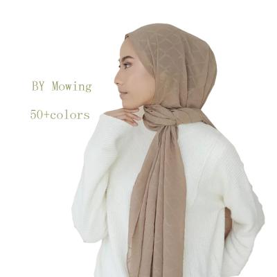 China Crinkle Chiffon New Design Pleated Head Scarf Muslim Hijab Bubble Chiffon Hijab Shawl Wrap Pleat Scarves for sale