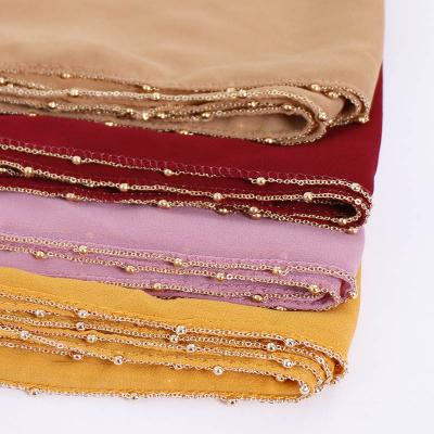 China 15-40 Bubble Chiffon 80*180 Hijab Square Shawls High Quality Muslim Women Wrap Plain Polyester Main Scarf for sale