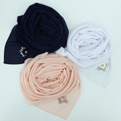 China Simple Muslim Chiffon Hijab Women Chiffon Shawls and Wraps Ladies Chiffon Hijab Scarf 2021 New Style for sale