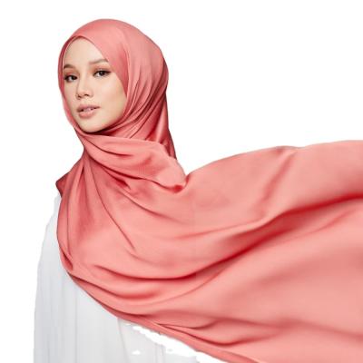 China New latest soft smooth premium satin tudung silk hijabs fold muan silk muslim shawl dotted muslim scarfs feeling shawl for sale