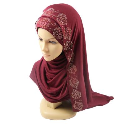 China Plush Plain Shawls Latest Fashion Muslim Tie Dye Lace Up Hijab Textured Jersey Cotton Hijab Scarf for sale