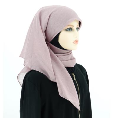 China Latest Design Malaysia Hijab Shimmer Shawl Wholesale High Quality Popular Smooth Soft Chiffon Pure Feeling Color Muslim Shimmer Long Hijab for sale