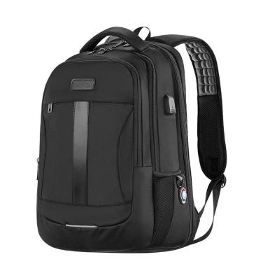 China With 2022 Large USB Backpack 15.6-17 Inch Travel Anti-theft Backpack For Laptop And Notebook With USB Filling Left Gray Black for sale