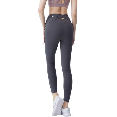 China European and American hot women's fishing hip sports fitness pants breathable high waist yoga running pants cross-back quick-drying pants for sale