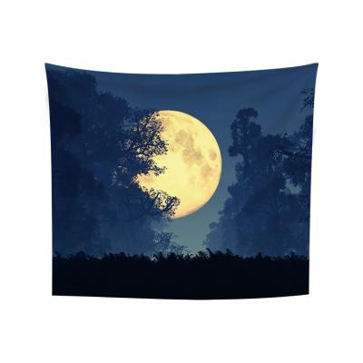 China Classic Black Stars Tapestry Moon Tapestry Starry Sky Tapestries For Bedroom Living Room Decoration for sale