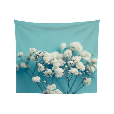 China Classical Floral Plant Herb Tapestries Flower Plants Tapestry Colorful Nature Landscape Butterfly Babysbreath Tapestries For for sale