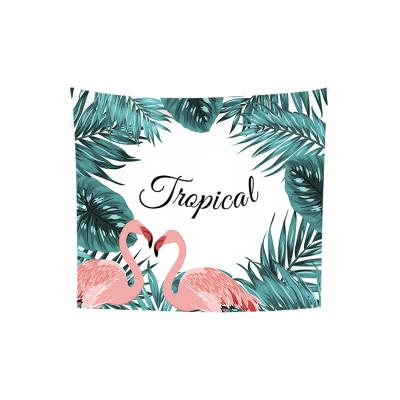 China Classic Floral Animal Tapestry Flamingo Plants Leaves Tapestry Tropical Nature Landscape Wall Hanging Flowers for Room for sale