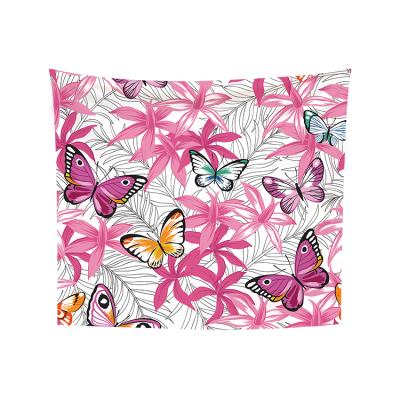 China Classic Watercolor Butterfly Tapestry To Fly On The Background Simple Unique Modern Art Wall Hanging Bedroom Living Dorm Decor Fabric for sale