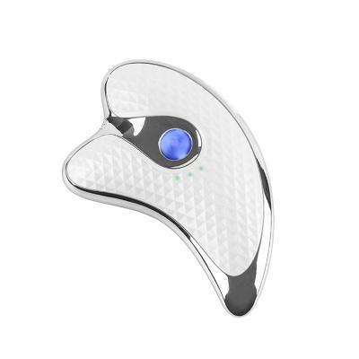 China Blood Vessel Removal Microcurrent Guasha Rechargeable Tip Gua Sha Massager Electric Facial Slimming Scraping Tool for sale