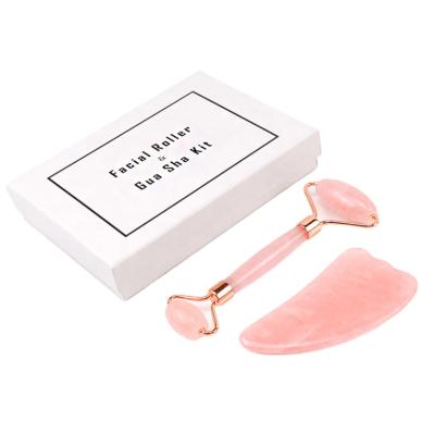 China Face Jade Stone Guasha Cuarzo Natural Face Lift Skin Lift and Tool Jade Quartz Crystal Guasha Board Rose Jade Roller Heart Shaped Rose for sale