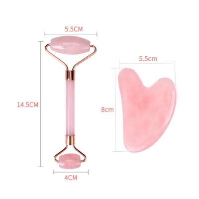 China 100% Natural Pink Jade Stone Anti Aging Face Lift Panel Rose Quartz Gua Sha Guasha Lift Up Massage Tool Face Beauty Scraping Equipment for sale