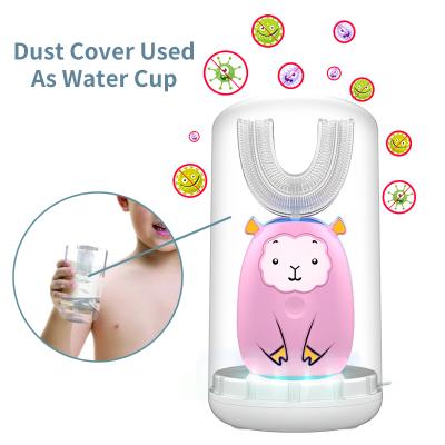 China Baby 360 Automatic Electric Eco-Friendly Deep U Shape Silicone Whitening ChildrenToothbrush Sonic With Wireless Charger Cleasing Customies for sale