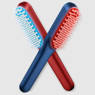 China Red Blue Light Therapy All Over Electric Rechargeable Hair Scalp Brush Hair Scalp Growth Massager Comb Set Electric Blue Red Rechargeable for sale