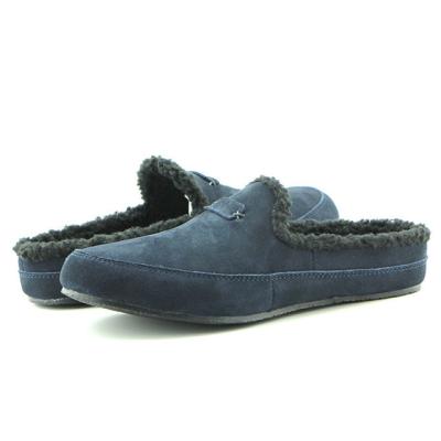 China Men's Warm Women's Flat Winter Wool Slipper Leather Indoor Shoe for sale