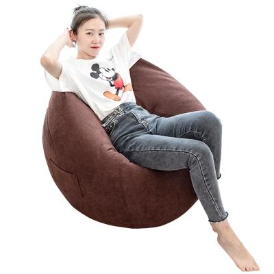 China Removable Cover Extra Large Carbon Peach Fabric ENV Bean Bag Chair Living Room Bedroom Leisure Sofas Blue Yellow Red Indoor Bean Bag Chairs for sale