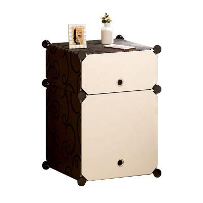 China Diy Furniture Combination Furniture Resin Plastic Night Stand Night Table Bedside Table Extendable Durable Home Storage Cabinet for sale