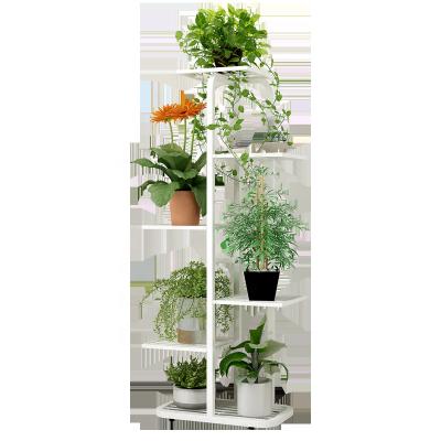 China Europe Indoor Outdoor Wholesale Hot Sale Nordic Classic Assemble Garden Metal Iron 7 Tier Flower Corner Plant Stand for sale