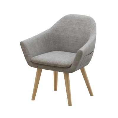 China Easy To Clean Modern Luxury Gray Yellow Leisure Fabric Armchair Living Room Blue Bedroom Arm Upholstered Accent Chairs With Oak Legs for sale