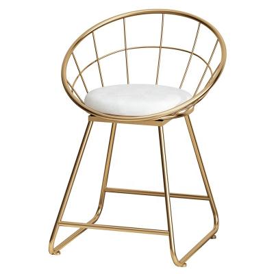 China Removable Cover Metal Iron Round Cafe Shell Chair Home Living Room Nordic Modern Simple Bedroom Chairs Sillas Kursi Rumahan With Sponge Mat for sale